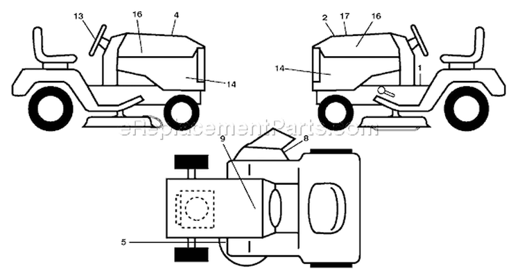 Page B Diagram and Parts List for 2146XP YTH  96043002900 -2006-12 Husqvarna Lawn Tractor