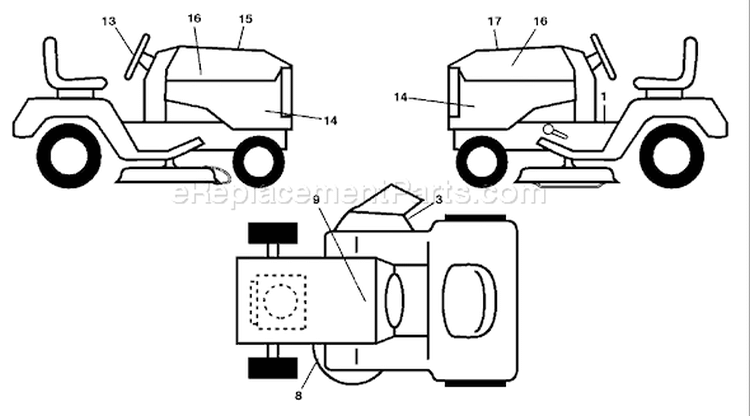 Page B Diagram and Parts List for 2146XP YTH  96043002901 -2008-01 Husqvarna Lawn Tractor