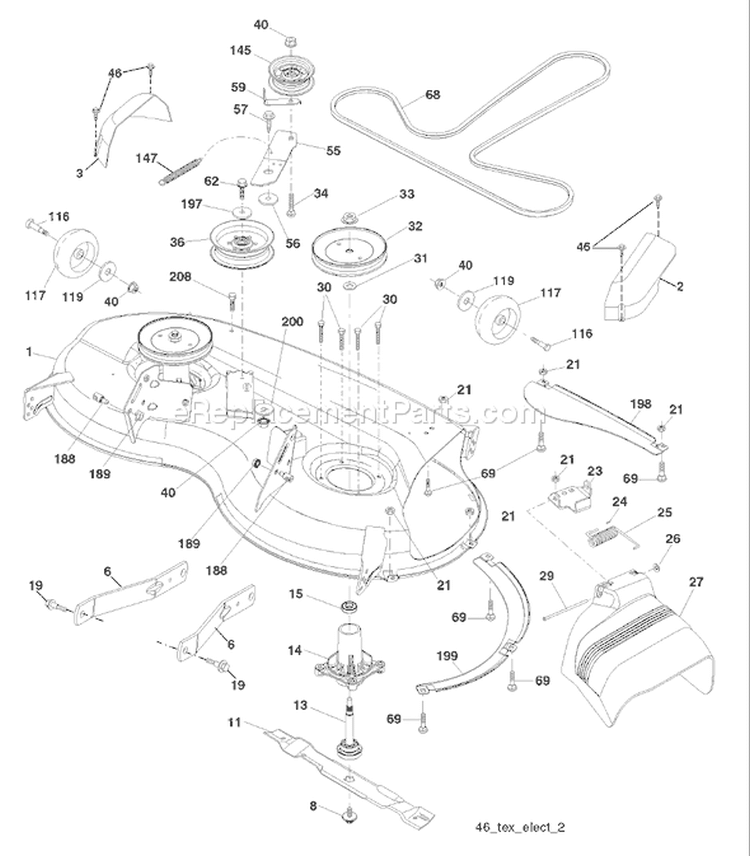 Page F Diagram and Parts List for 2146XP YTH  96043002901 -2008-01 Husqvarna Lawn Tractor