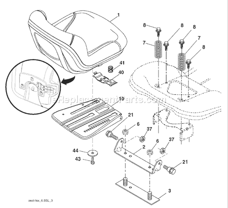 Page H Diagram and Parts List for 2146XP YTH  96043002901 -2008-01 Husqvarna Lawn Tractor