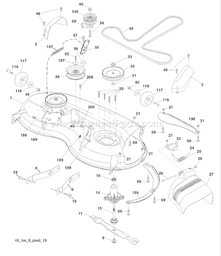 Page F Diagram and Parts List for 2146XP YTH  CA -96043005200 -2007-12 Husqvarna Lawn Tractor