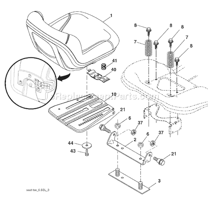 Page H Diagram and Parts List for 2146XP YTH  CA -96043005200 -2007-12 Husqvarna Lawn Tractor
