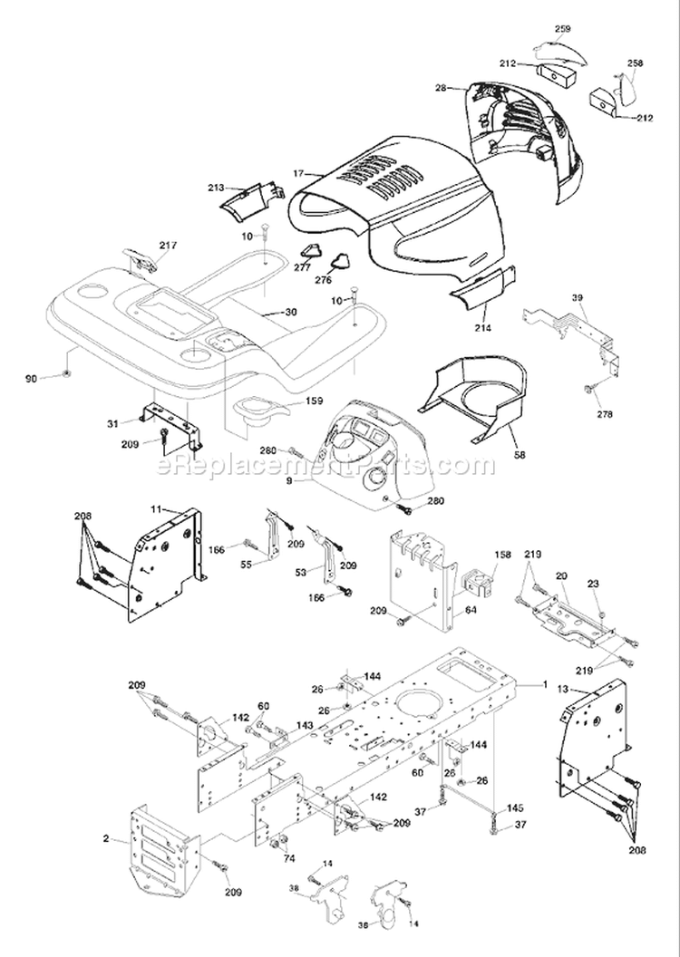 Page A Diagram and Parts List for 2148 YTH  LO21H48A -954572035 -2003-12 Husqvarna Lawn Tractor