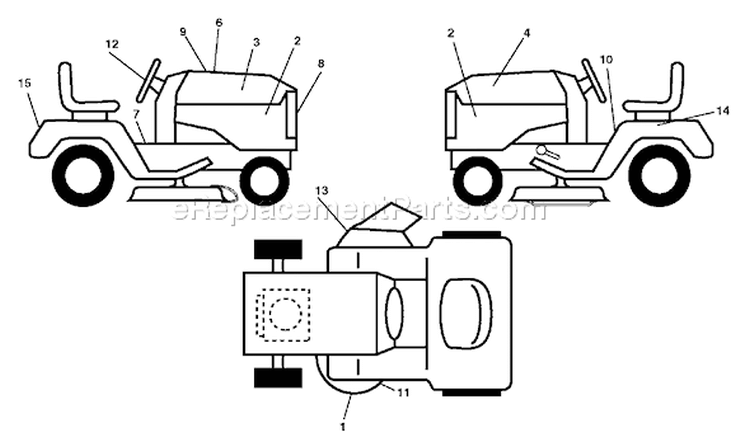 Page B Diagram and Parts List for 2148 YTH  LO21H48E -954572035 -2005-05 Husqvarna Lawn Tractor