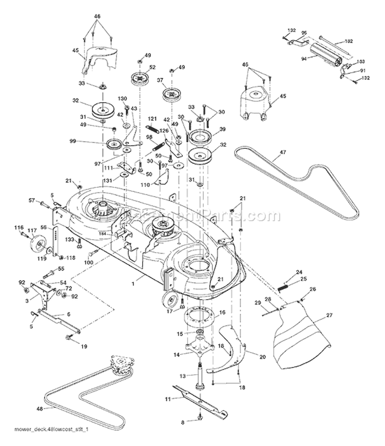 Page F Diagram and Parts List for 2148 YTH  LO21H48E -954572035 -2005-05 Husqvarna Lawn Tractor