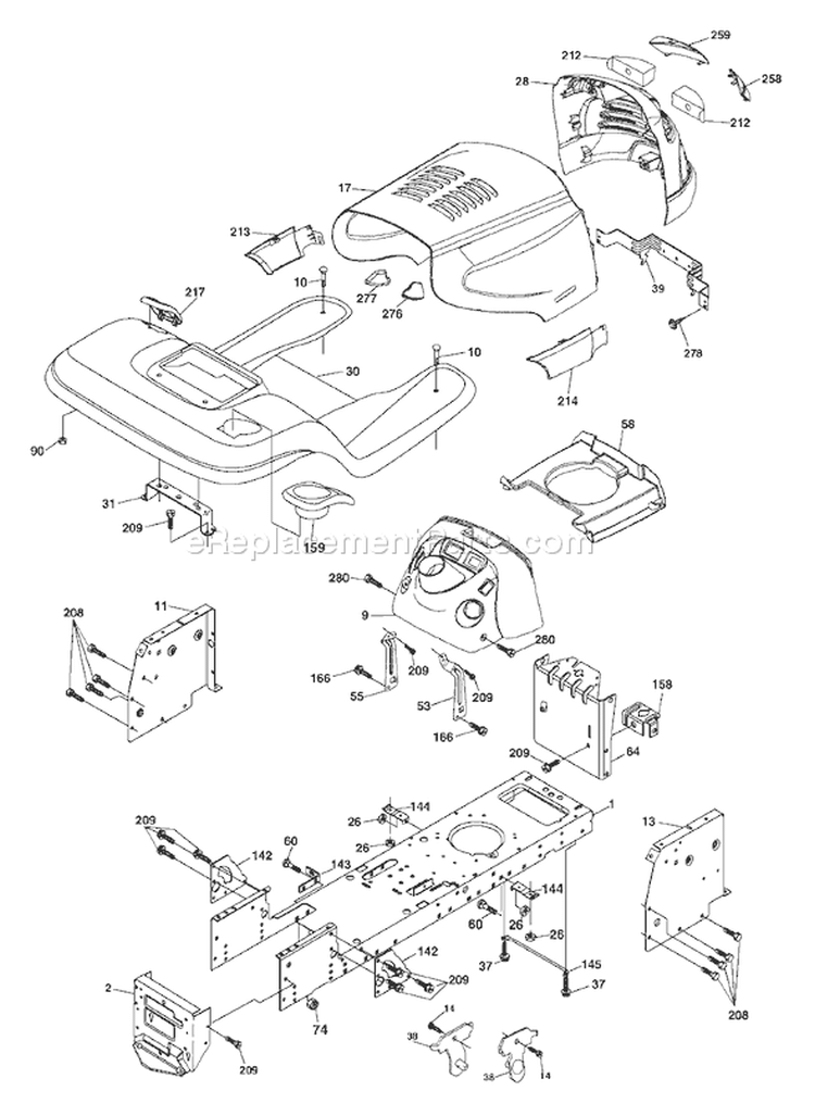 Page A Diagram and Parts List for 2148 YTH  LO21H48H -954572035 -2004-04 Husqvarna Lawn Tractor