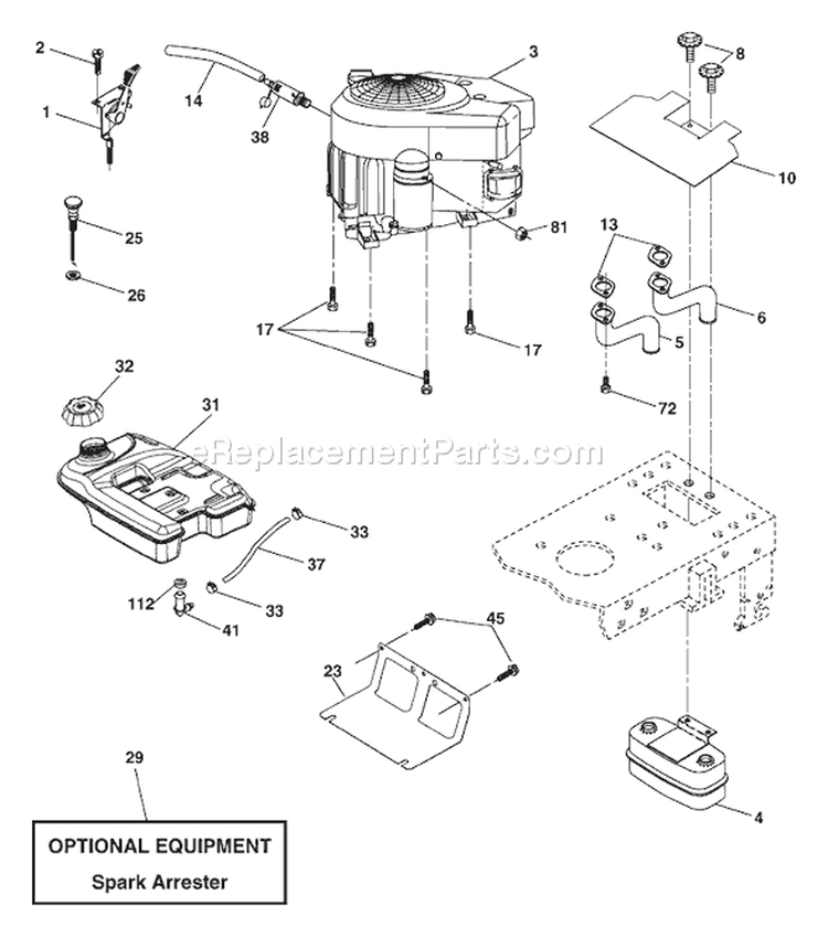 Page E Diagram and Parts List for 2148 YTH  LO21H48H -954572035 -2004-04 Husqvarna Lawn Tractor