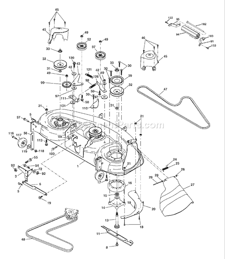 Page F Diagram and Parts List for 2148 YTH  LO21H48H -954572035 -2004-04 Husqvarna Lawn Tractor