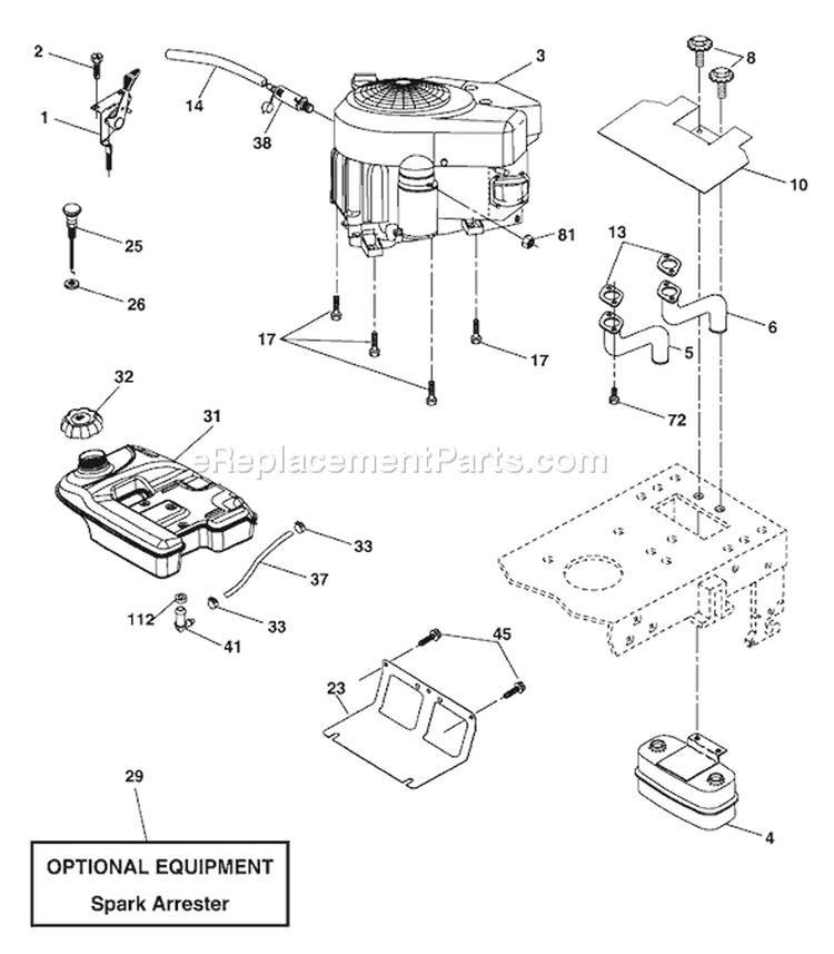 Page E Diagram and Parts List for 2148 YTH  LO21H48J -954572035 -2004-05 Husqvarna Lawn Tractor