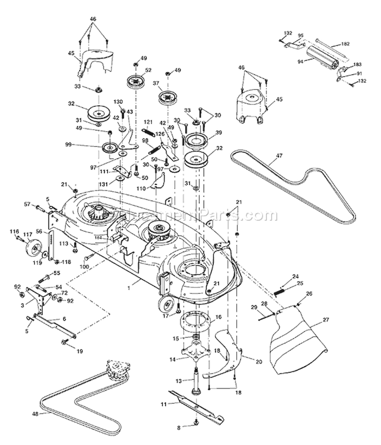 Page F Diagram and Parts List for 2148 YTH  LO21H48J -954572035 -2004-05 Husqvarna Lawn Tractor