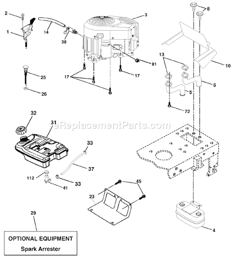Page E Diagram and Parts List for 2148A YTH  954571960 -2003-11 Husqvarna Lawn Tractor