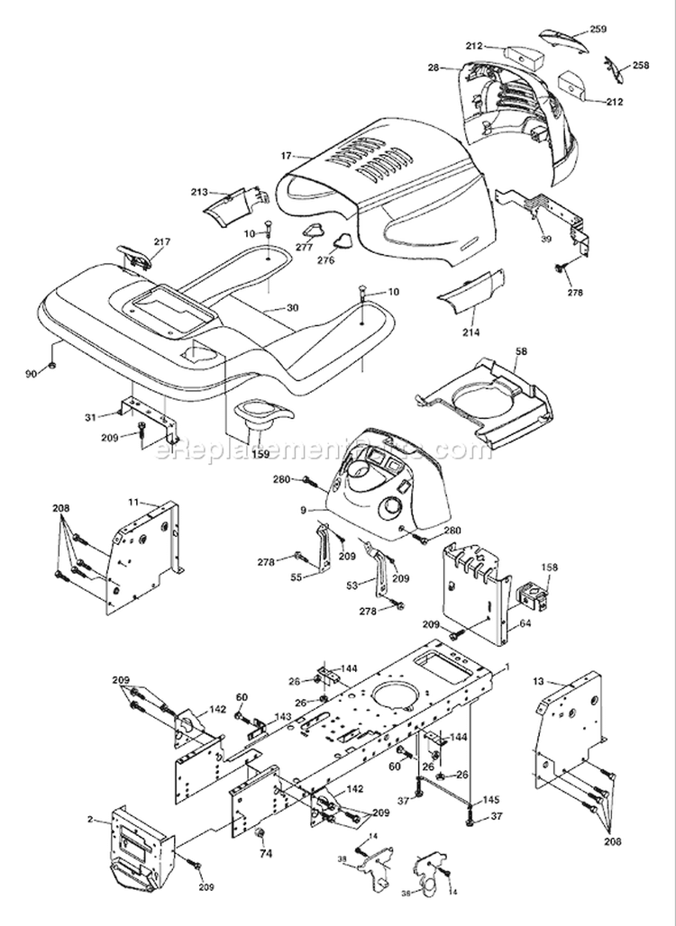 Page A Diagram and Parts List for 2148D YTH  954571960 -2004-04 Husqvarna Lawn Tractor