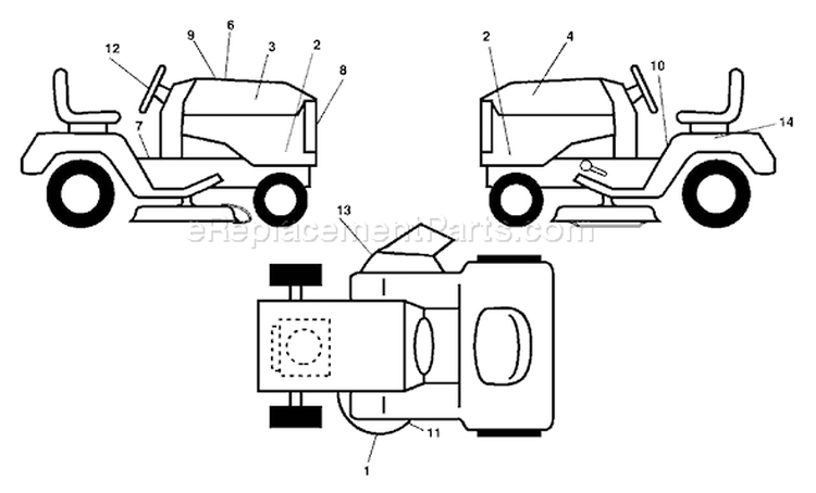 Page B Diagram and Parts List for 2148D YTH  954571960 -2004-04 Husqvarna Lawn Tractor