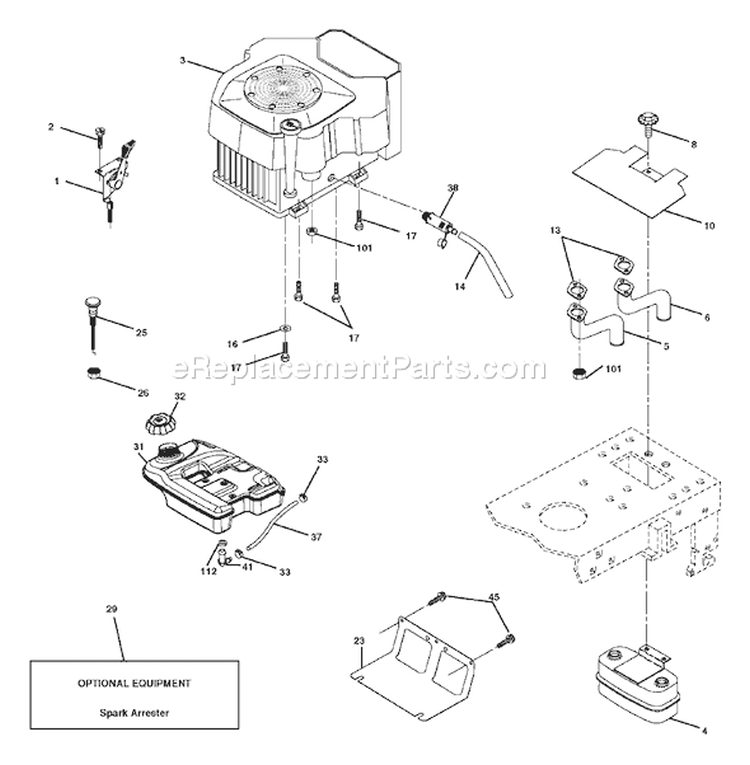 Page E Diagram and Parts List for 2242A YTH  954570383 -2003-01 Husqvarna Lawn Tractor