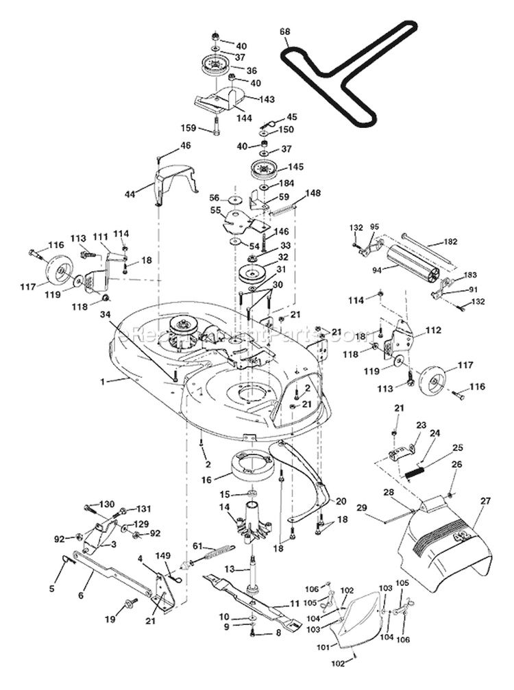 Page F Diagram and Parts List for 2242A YTH  954570383 -2003-01 Husqvarna Lawn Tractor