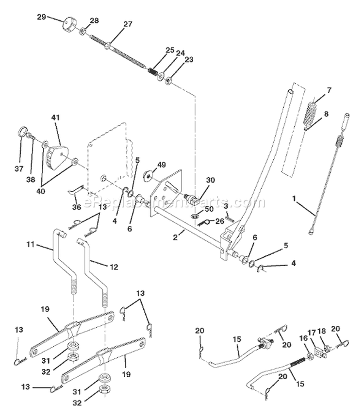 Page G Diagram and Parts List for 2242A YTH  954570383 -2003-01 Husqvarna Lawn Tractor