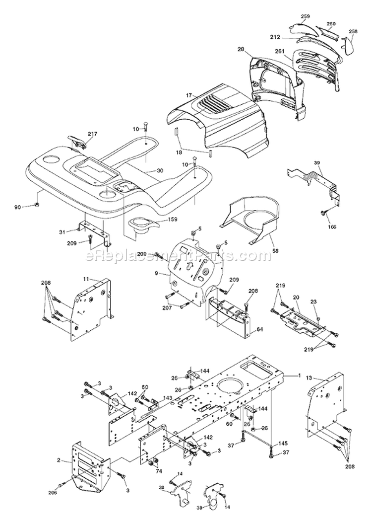 Page A Diagram and Parts List for 2242B YTH  954570383 -2003-01 Husqvarna Lawn Tractor