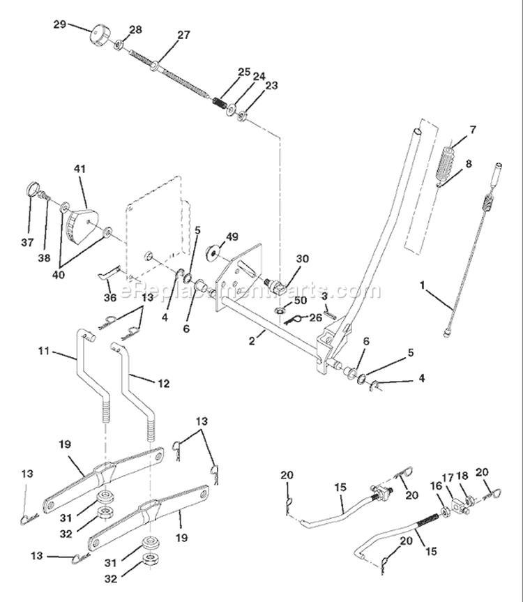Page G Diagram and Parts List for 2242B YTH  954570383 -2003-01 Husqvarna Lawn Tractor