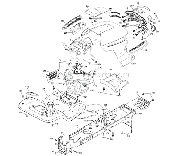 Page A Diagram and Parts List for 2242T YTH  96043002100 -2006-01 Husqvarna Lawn Tractor