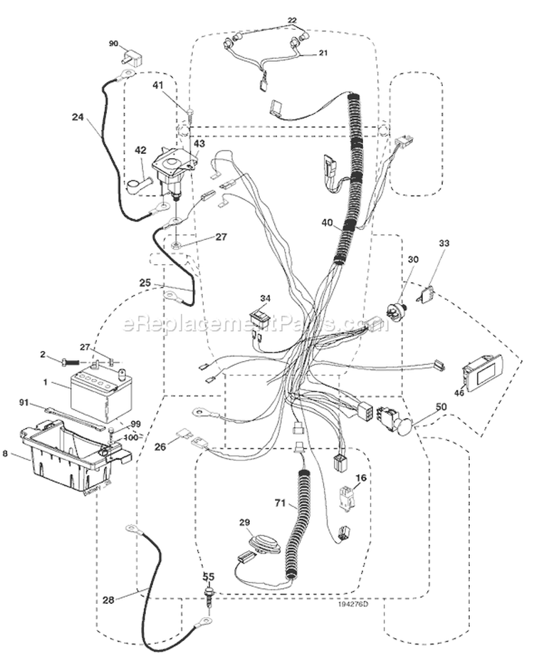 Page D Diagram and Parts List for 2242T YTH  96043002100 -2006-01 Husqvarna Lawn Tractor