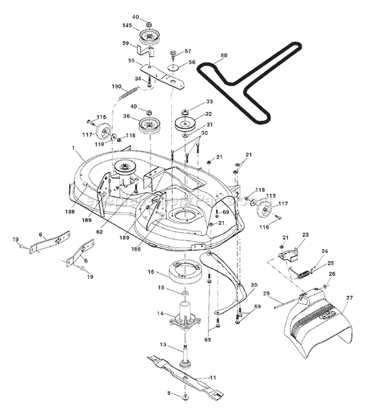 Page F Diagram and Parts List for 2242T YTH  96043002100 -2006-01 Husqvarna Lawn Tractor