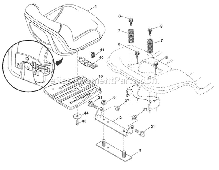 Page H Diagram and Parts List for 2242T YTH  96043002100 -2006-01 Husqvarna Lawn Tractor