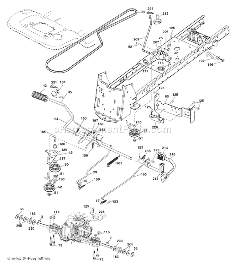 Page C Diagram and Parts List for 2242T YTH  96043002101 -2006-03 Husqvarna Lawn Tractor