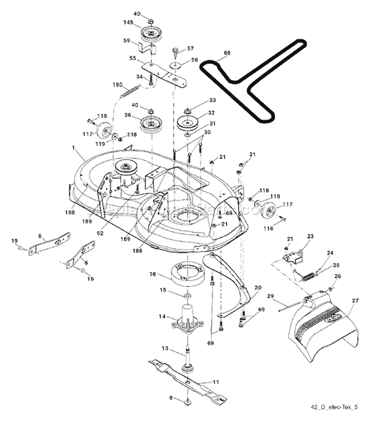 Page F Diagram and Parts List for 2242T YTH  96043002101 -2006-03 Husqvarna Lawn Tractor