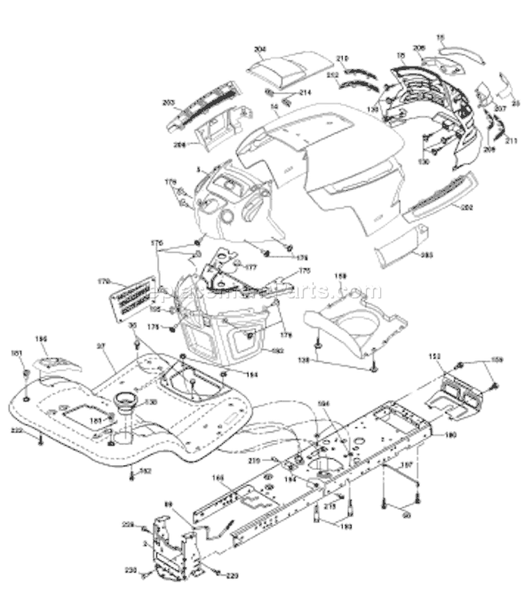 Page A Diagram and Parts List for 2242T YTH  96043002102 -2008-01 Husqvarna Lawn Tractor