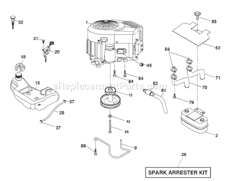 Page E Diagram and Parts List for 2242T YTH  96043002102 -2008-01 Husqvarna Lawn Tractor