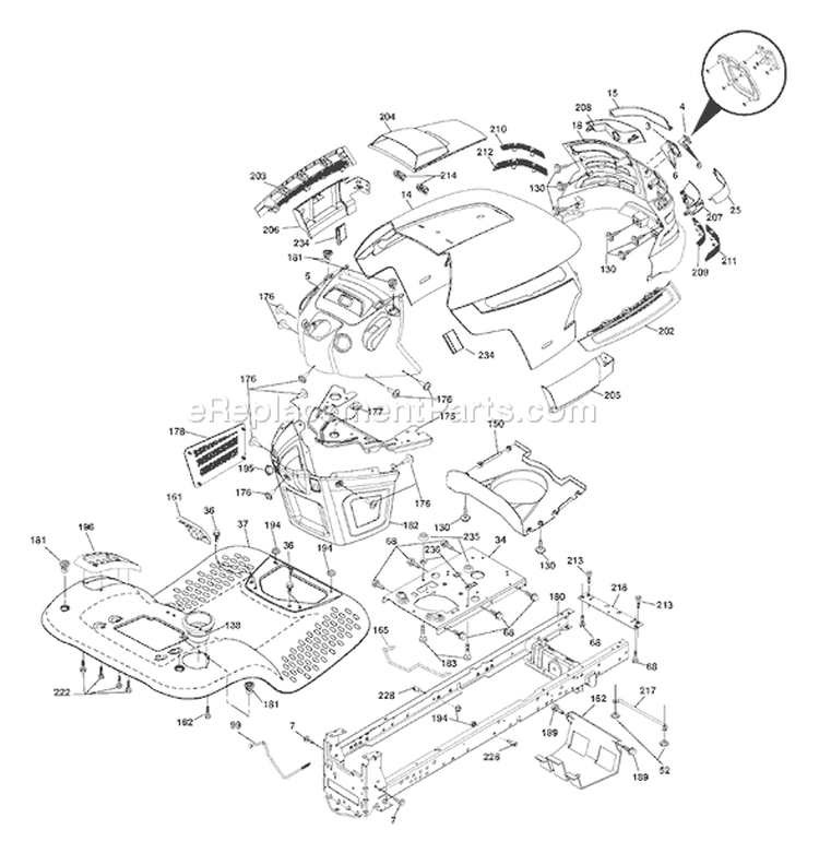 Page A Diagram and Parts List for 2348 YTH  96043003500 -2006-11 Husqvarna Lawn Tractor