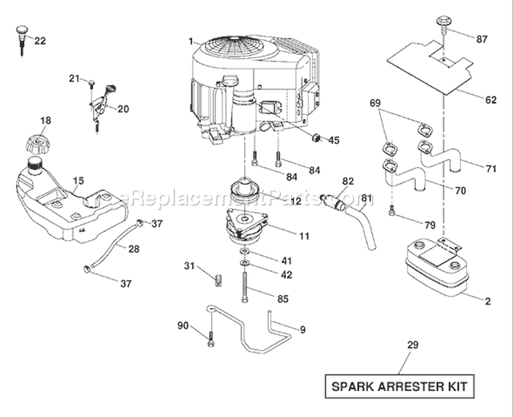 Page E Diagram and Parts List for 2348 YTH  96043003500 -2006-11 Husqvarna Lawn Tractor