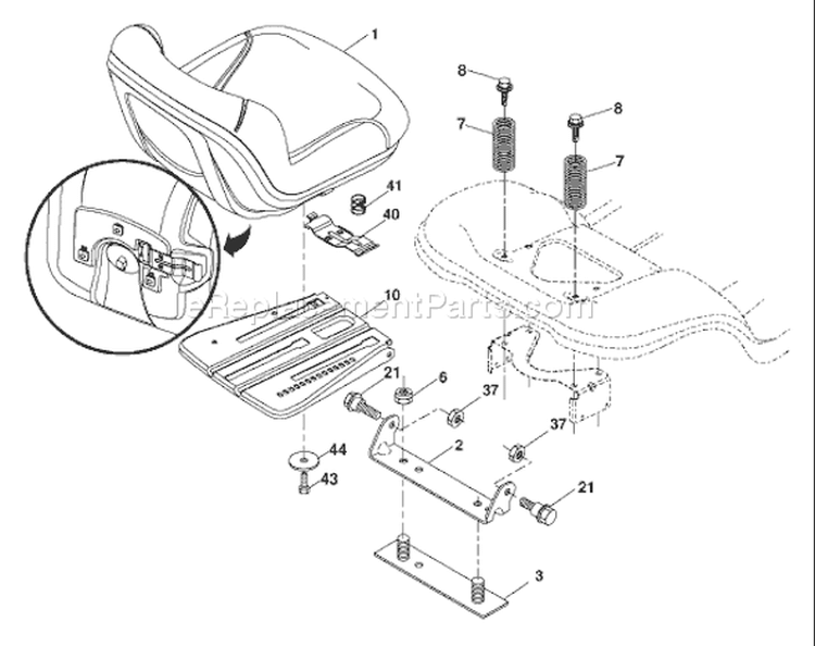 Page H Diagram and Parts List for 2348 YTH  96043003500 -2006-11 Husqvarna Lawn Tractor