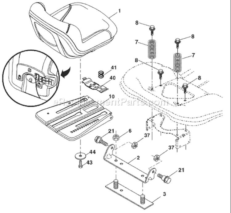 Page H Diagram and Parts List for 2348 YTH  96045000501 -2008-02 Husqvarna Lawn Tractor