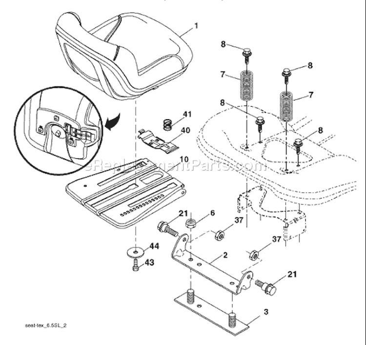 Page H Diagram and Parts List for 2348 YTH  96045000502 -2008-04 Husqvarna Lawn Tractor