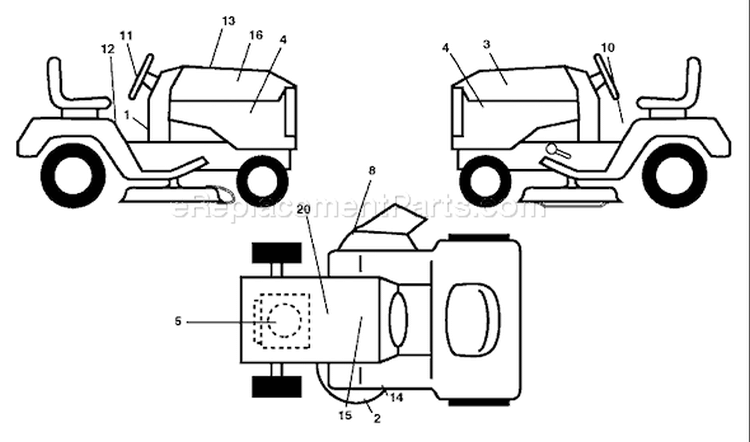 Page B Diagram and Parts List for 2448 YTH  917.279080 -960130007 -2004-12 Husqvarna Lawn Tractor