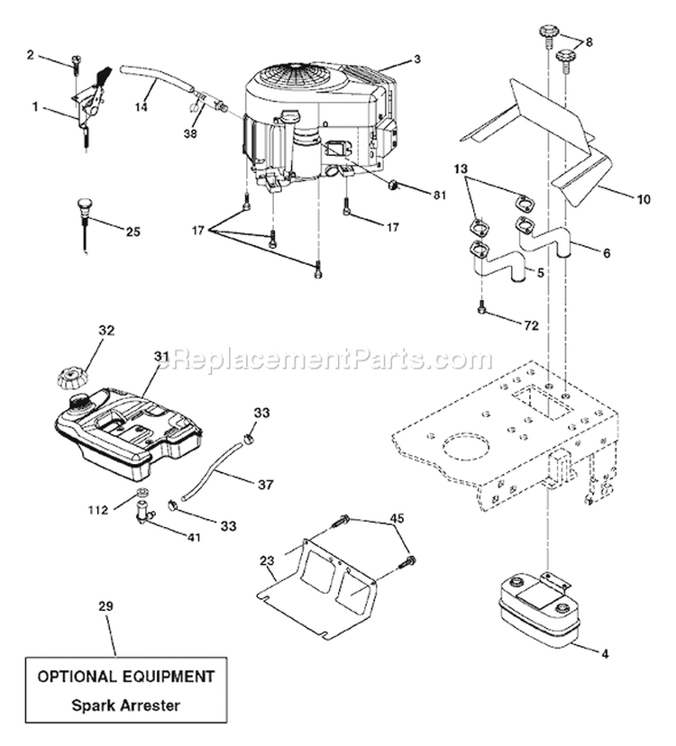 Page E Diagram and Parts List for 2448 YTH  917.279080 -960130007 -2004-12 Husqvarna Lawn Tractor