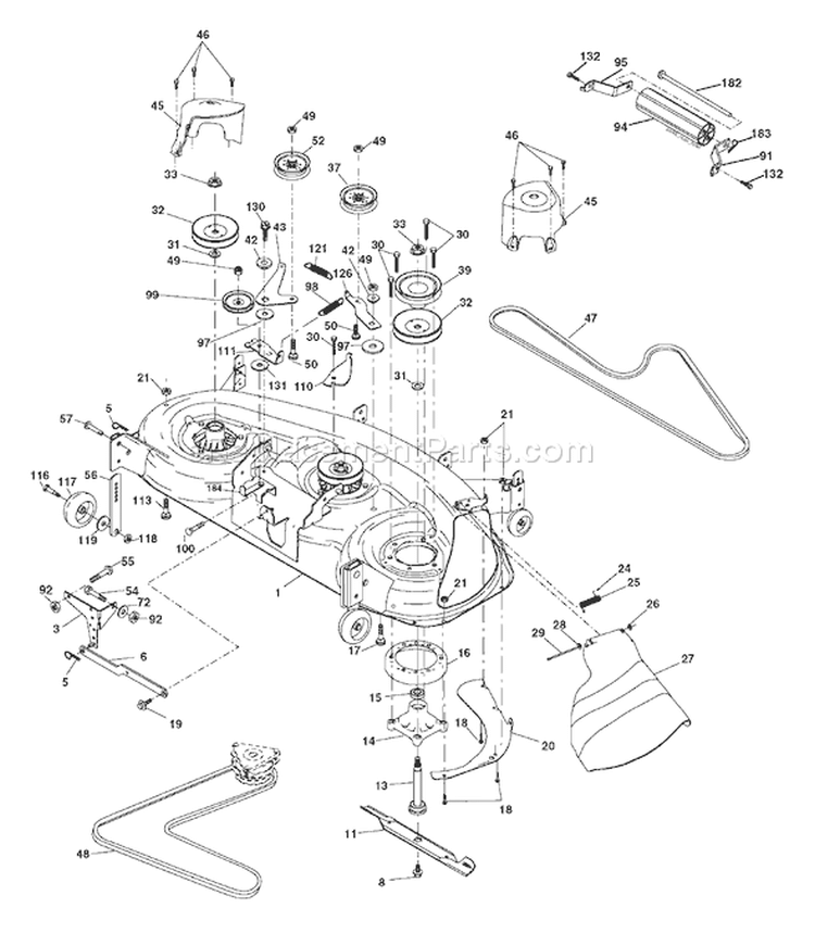 Page F Diagram and Parts List for 2448 YTH  917.279080 -960130007 -2004-12 Husqvarna Lawn Tractor