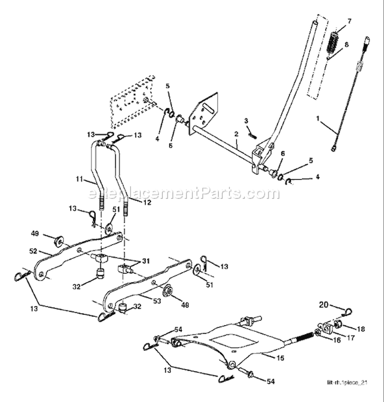 Page G Diagram and Parts List for 2448 YTH  96013000700 -2005-09 Husqvarna Lawn Tractor