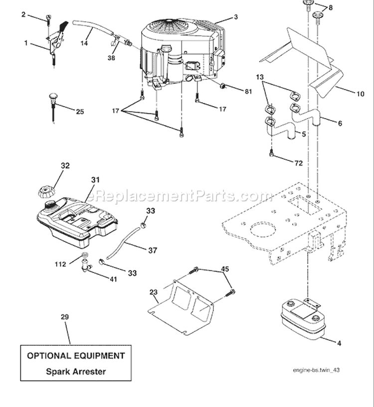 Page E Diagram and Parts List for 2448 YTH  96015000101 -2005-03 Husqvarna Lawn Tractor