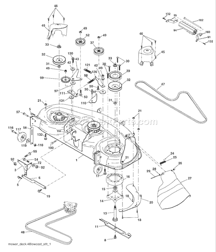 Page F Diagram and Parts List for 2448 YTH  96015000101 -2005-03 Husqvarna Lawn Tractor