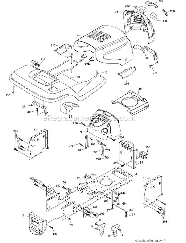 Page A Diagram and Parts List for 2448 YTH  96015000102 -2005-03 Husqvarna Lawn Tractor