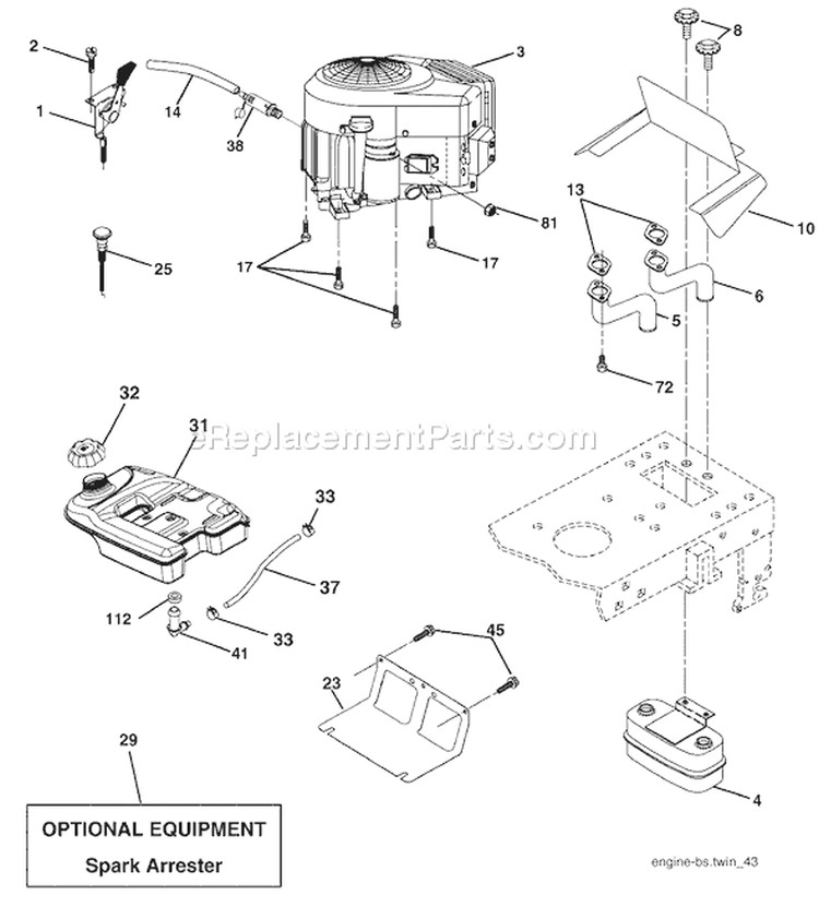 Page E Diagram and Parts List for 2448 YTH  96015000103 -2005-03 Husqvarna Lawn Tractor