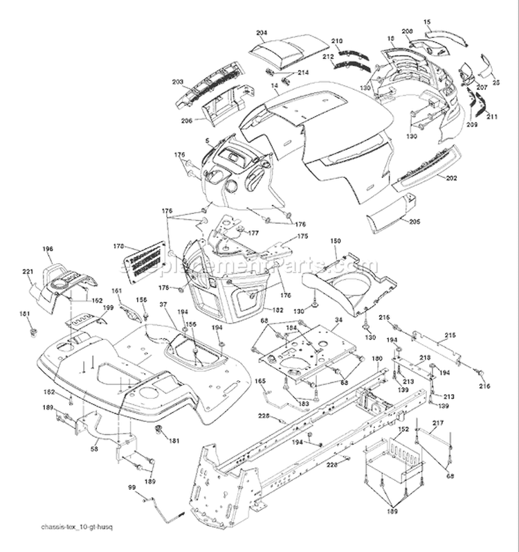 Page A Diagram and Parts List for 2448T YTH  96043000800 -2006-03 Husqvarna Lawn Tractor