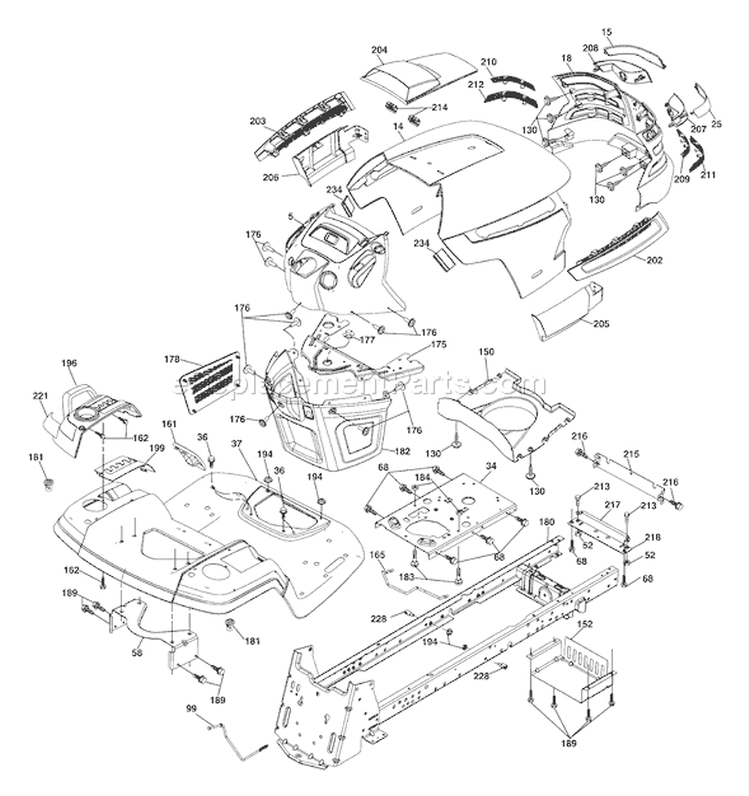 Page A Diagram and Parts List for 2448T YTH  96043000801 -2006-04 Husqvarna Lawn Tractor
