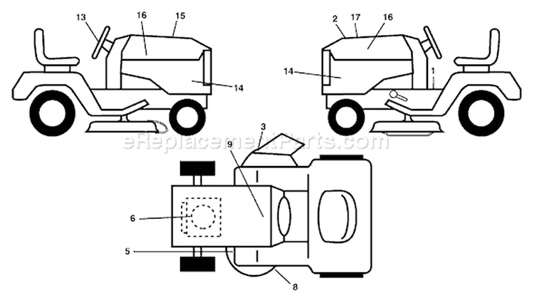 Page B Diagram and Parts List for 2448T YTH  96043000801 -2006-04 Husqvarna Lawn Tractor