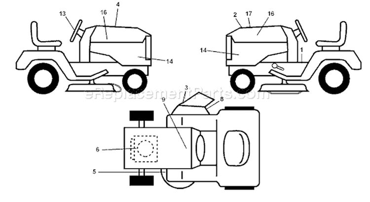 Page B Diagram and Parts List for 2454 YTH  96043003400 -2006-12 Husqvarna Lawn Tractor
