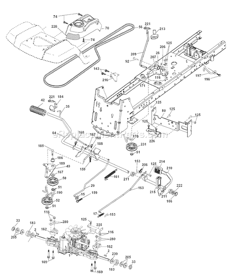 Page C Diagram and Parts List for 2454 YTH  96043003400 -2006-12 Husqvarna Lawn Tractor