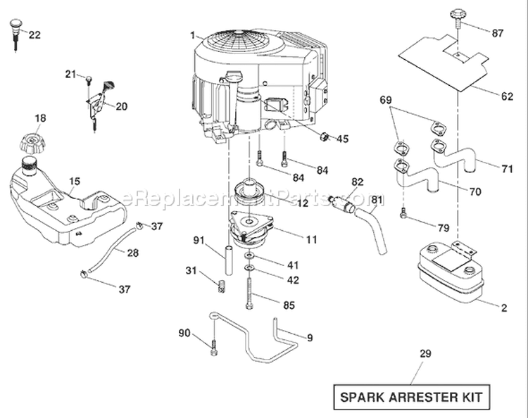 Page E Diagram and Parts List for 2454 YTH  96043003400 -2006-12 Husqvarna Lawn Tractor