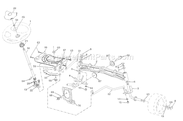 Page I Diagram and Parts List for 2454 YTH  96043003400 -2006-12 Husqvarna Lawn Tractor